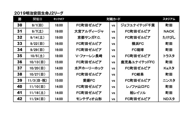 19 明治安田生命ｊ２リーグ 後半日程のキックオフ時間が発表されました Fc町田ゼルビア オフィシャルサイト