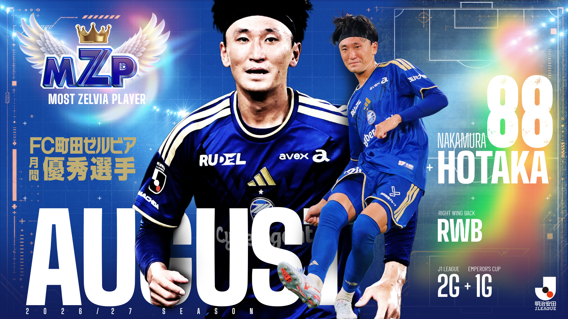 2026年8月の『月間MZP』中村 帆高選手